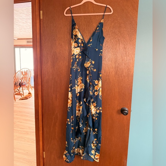 Vici Dresses & Skirts - Vici Navy Floral Dress with Yellow Accents